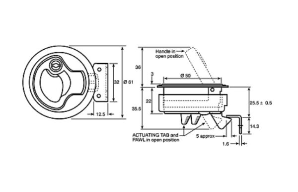 Push To Close Latch - Key Locking - Image 2