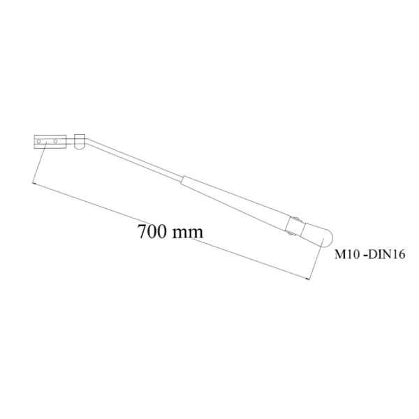 Wiper Arm M10 x 16mm DIN 700mm LHS - Image 2